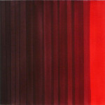 Kleurverloop in rood 2. werk op papier 25 x 25 cm (2010)